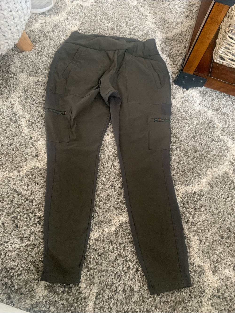 Athleta Olive Green Track Joggers - Picture 2 of 9